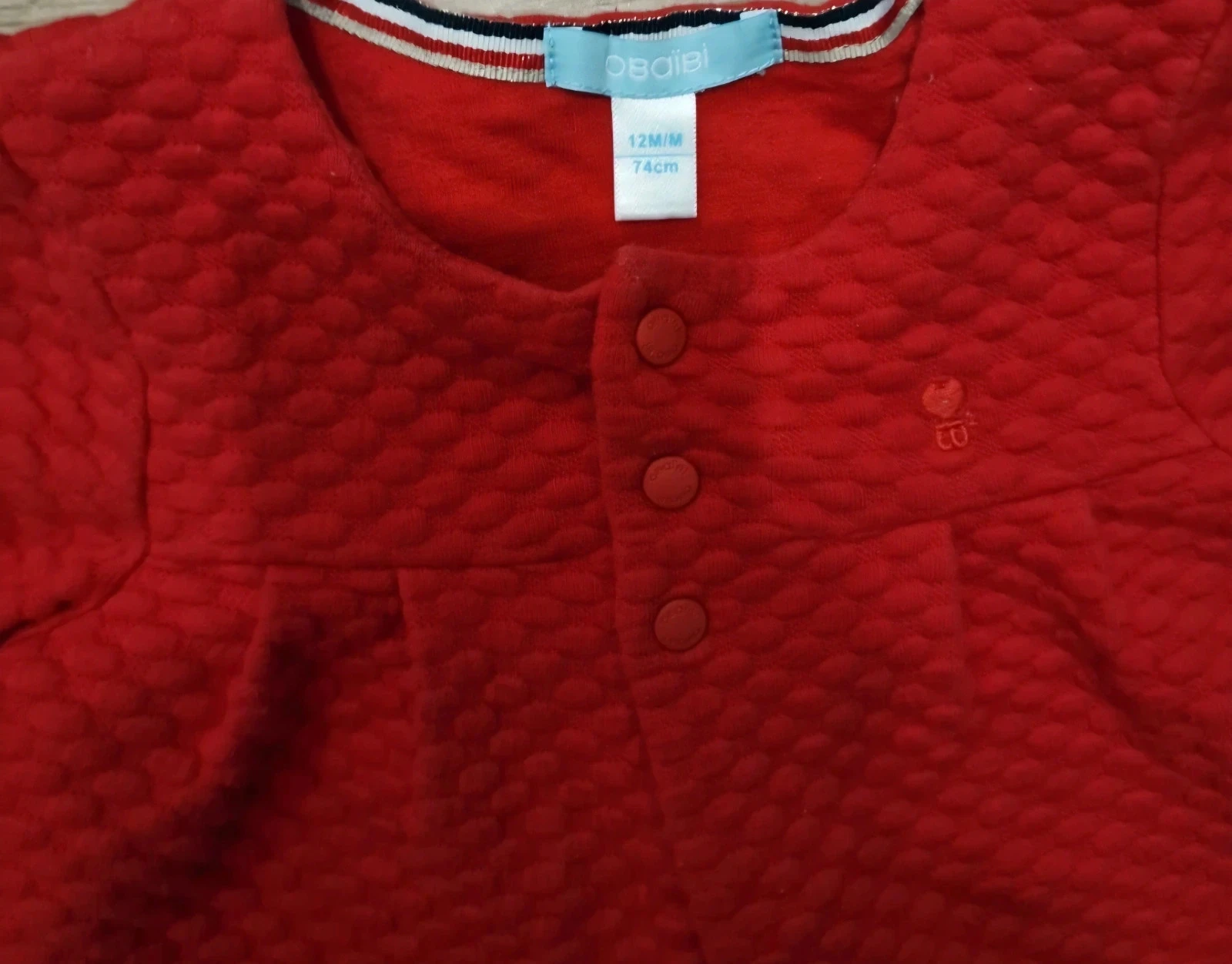 OBAÏBI spijkerrok + bijpassend rood vest – 12 maanden / 74 cm – photo 11